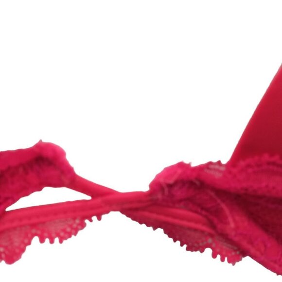 Victorias Secret Very Sexy Padded Demi Red Bra Size 32C Lace Underwire Pushup - Picture 3 of 10